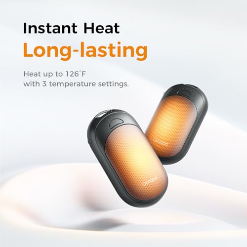 OCOOPA Magnetic Hand Warmers Rechargeable 2 Pack, Electric Handwarmers, Smart Heating UL Certified, 3-Settings,Portable He...