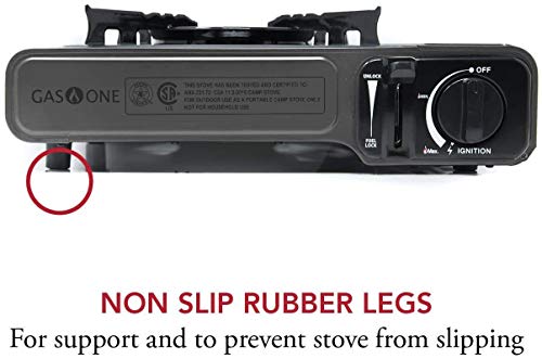 Gas One Portable Butane Camping Stove with Case: Automatic Ignition, Precise Heat Control - Camping & Tailgating and Outdo...
