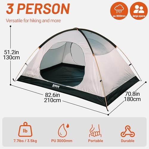 Himalaya 2/3 Person 4 Season Tent - Winter Tent, Waterproof, Windproof, Lightweight, Portable, PU5000 for Camping, Hiking,...