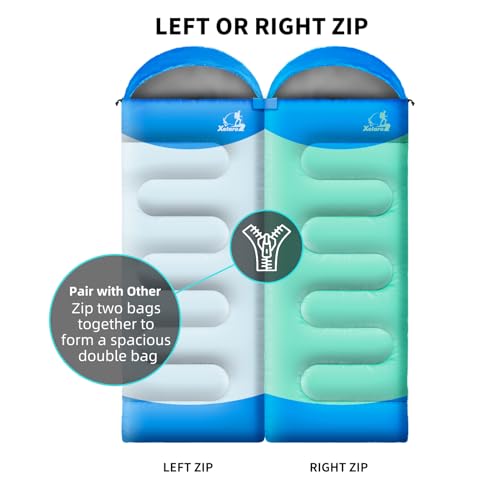 Xelaro Sleeping Bags for Adults Kids - 3 Season Cold&Warm Weather Waterproof Camping Sleeping Bags - Lightweight Sleeping ...