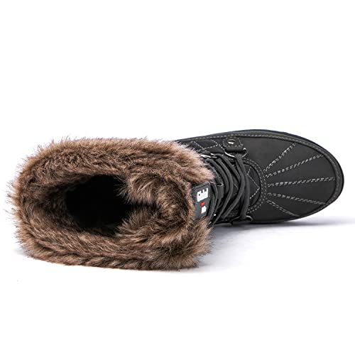 GLOBALWIN Women's Snow Boots Mid Calf Warm Winter Fashion Boots Comfortable Lace-UpWaterproof Boots Insulated Non-Slip Out...