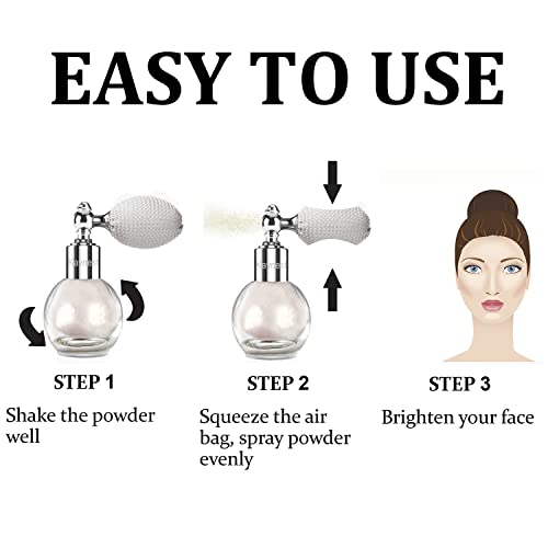 Face Body Hair Glitter Highlighter Spray, Pearl White High Gloss Shimmer Makeup Mist for Festival, Party, Rave Accessories