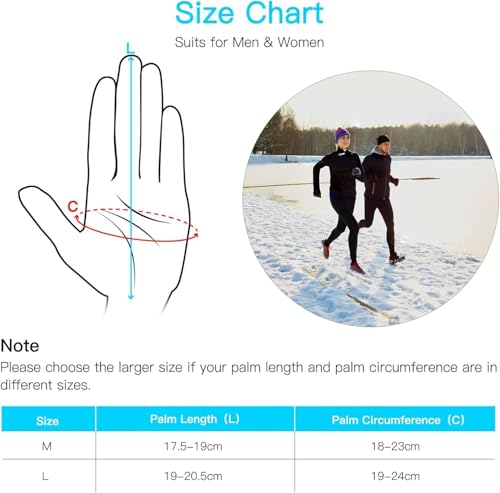 Unigear Lightweight Running Gloves, Touch Screen Anti-Slip Warm Gloves Liners for Cycling Biking Sporting Driving for Men ...