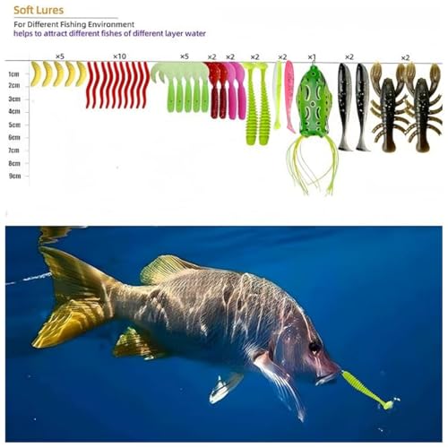 1Set Topwater & Slow Sinking Lure Set-Lures-Baits- Attractants-Spoons-for Bass Trout Salmon-Angling Enthusiasts