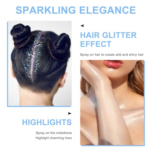Hair and Body Glitter Spray, Shimmering Powder Sparkle Powder Makeup, Glitter Loose Sparkle Makeup for Body Highlighter,Fe...