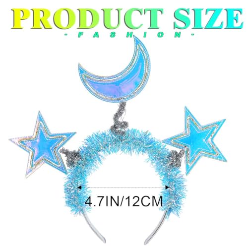 GENBREE Light Up Star Headband LED Moon Headpiece Rave Hair Accessories for Women