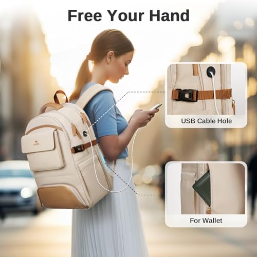 MATEIN 18x14x8 inches Travel Backpack with Shoe Compartment, Waterproof Personal Item Bag with Rain Cover, 15.6 inch Women...