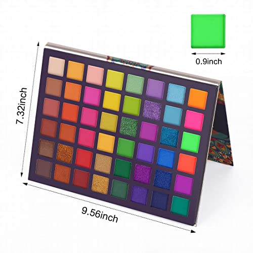 UCANBE EXOTIC FLAVORS Neon Eyeshadow Makeup Palette - 48 Colorful High Pigmented - Rainbow Matte Shimmer Glitter Eye Shado...