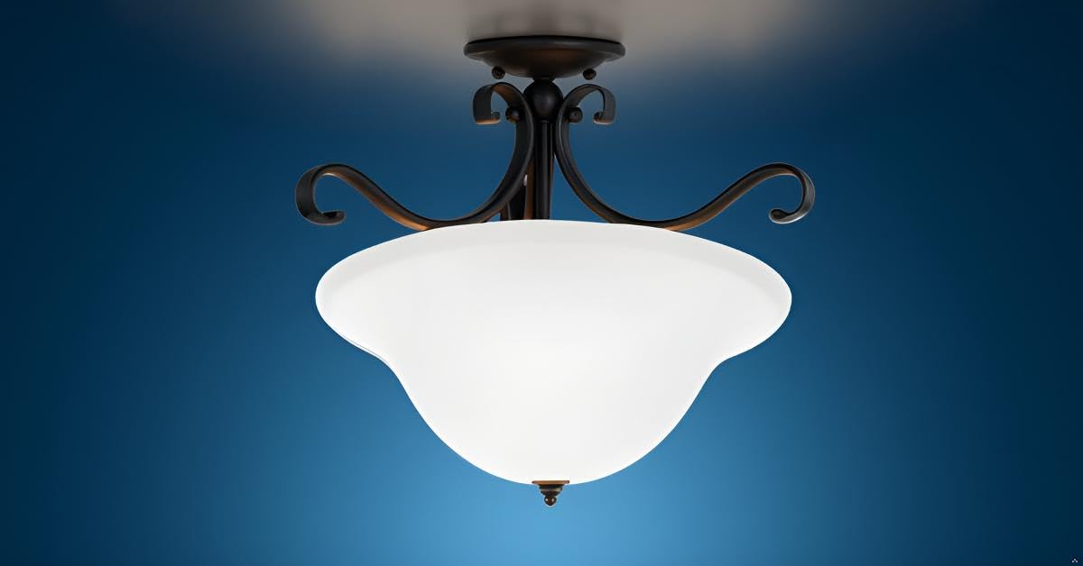 Aspen Creative 25007-64-1 Replacement Frosted Glass shade for Flush Mount or Semi-Flush Mount, 1/2" Central Hole,12-7/8" Diameter x 5" Height