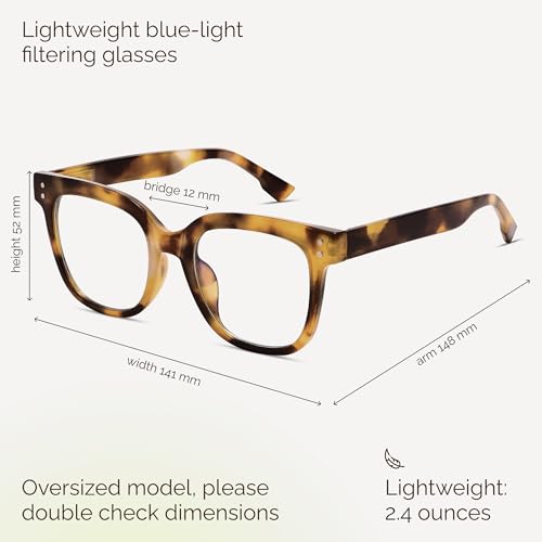 miyya Blue Light Glasses for Women & Men – Oversized UV & Blue Light Blocker Chunky Frames, All-Day Comfort, Stylish Eyewear
