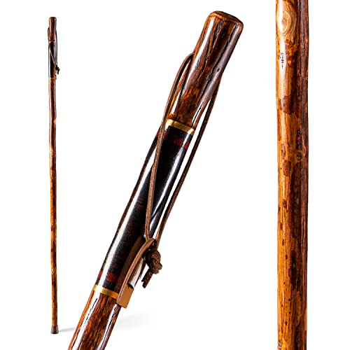 Brazos Rustic Wood Walking Stick, Hickory, Traditional Safari Style Handle, for Men & Women, Made in The USA