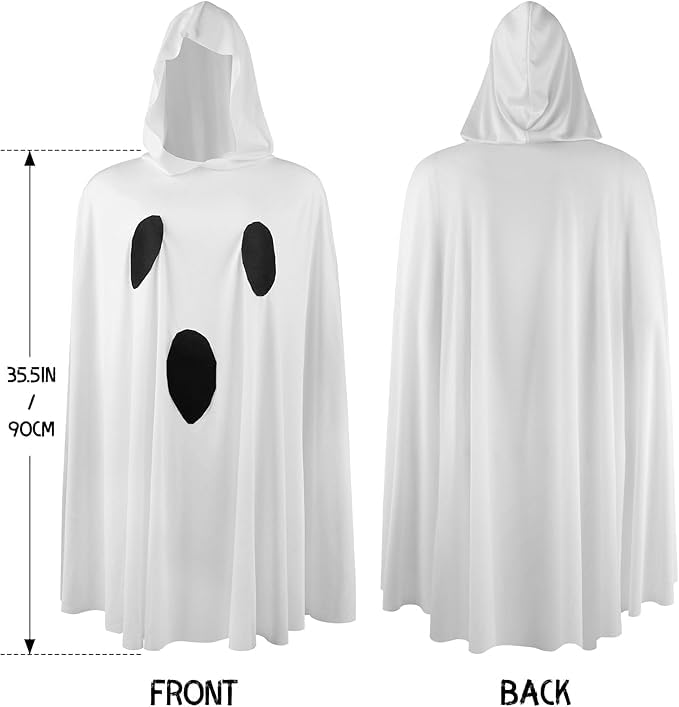 JPXH Ghost Cloak Adult Halloween Costume Role Playing Cloak - White