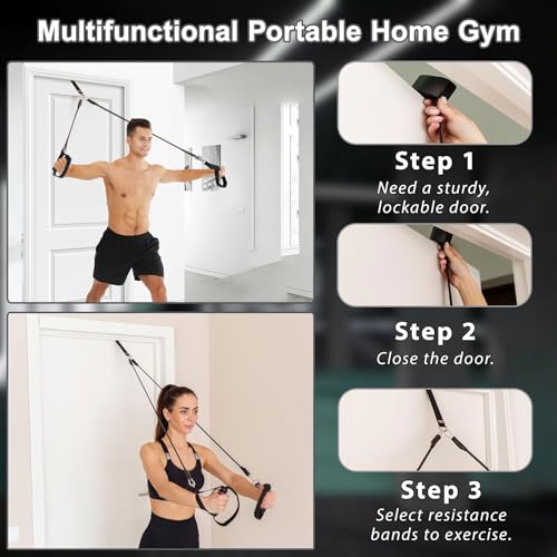 BBTOPS Pilates Bar Kit with Resistance Bands,Ab Roller,2 in 1 Foot Strap & Handle,Door Anchor Pilates Equipment with Resis...