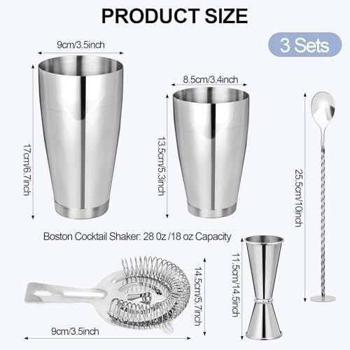Mwellewm Cocktail Shaker Boston Shaker Set 15 Pcs Professional Bartender Kit Bar Shaker Stainless Steel Drink Shaker Barte...