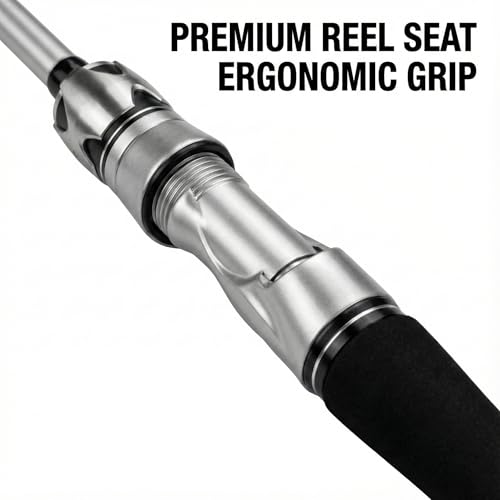 6ft Carbon Fiber Spinning Rod, 2-Piece Medium-Light Fishing Pole with Fast Action, Sensitive & Portable Lure Rod for Bass,...
