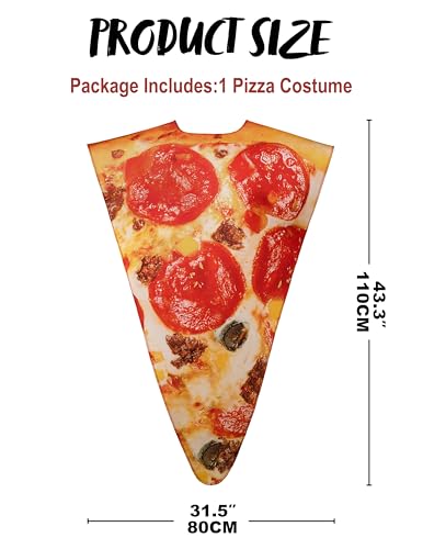 Spooktacular Creations 1PC Adult Couple Pizza Slice Costume for Halloween Taco Costume Cosplay Party, Trick or Treating Ye...