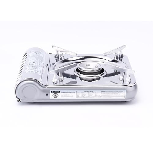 8,000 BTU Stainless Steel Butane Gas Portable Camping Stove