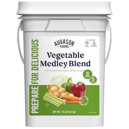 Augason Farms Vegetable Medley Blend 4-Gallon Pail, Certified Gluten Free, Emergency Food Supply, Everday Meals, 778 Servings