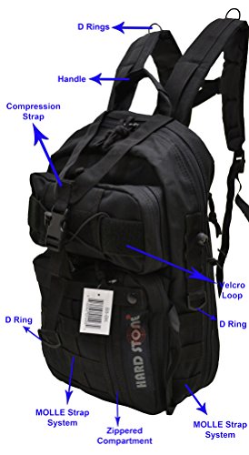EXPLORER B8-BK Tactical Hydration Pack Ready Backpack with Molle & Chest Strap, Black