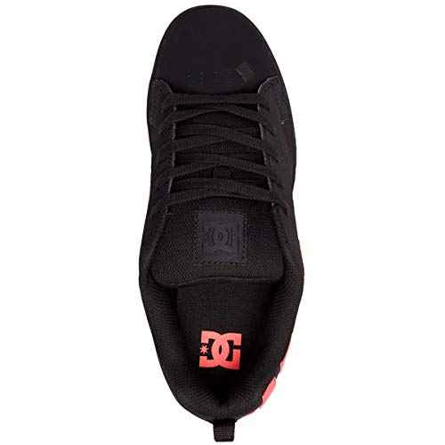 DC womens Court Graffik Skate Shoe, Black/Hot Pink, 8 US