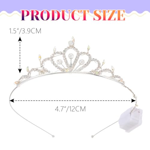DRESBE Light Up Rhinestone Crowns LED Crystal Tiara Headband Glow Party Princess Hair Accessories for Women and Girls