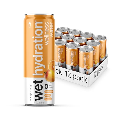 Wet Hydration - Functional Hydration Beverage - Flavored Water, Sugar-Free, Gluten-Free, No Artificial Ingredients (Orange...