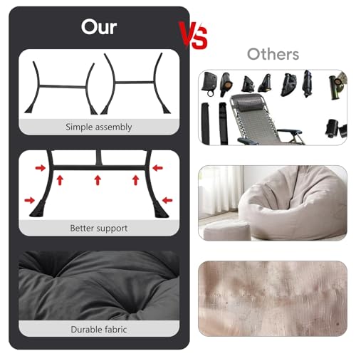 Congermom Lazy Chair with Folding Ottoman Modern Large Accent Chair,Contemporary Lounge Leisure Sofa Chair with Armrests U...