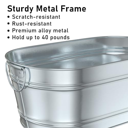 Ice Bucket - Beverage Tub Beer Ice Buckets for Parties- 6.2 Gallon (23 L)- Champagne and Wine Buckets with Handles - Cheer...