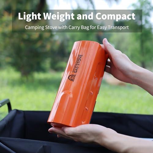 INFOOD Portable Butane Gas Camping Stove - 7500 BTU Compact Folding Design with Carry Bag for Backpacking, RV Trips, Picni...