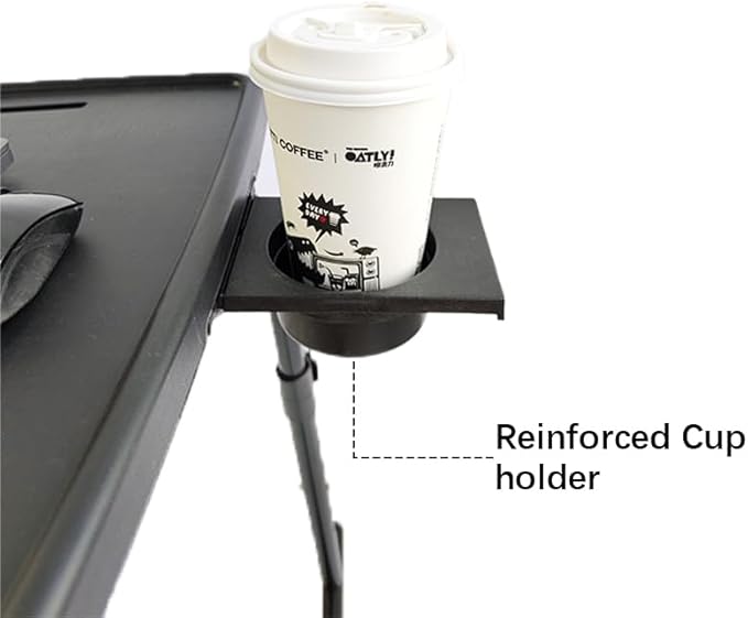 Boidheach TV Tray Stand is an Folding Table，Extra Large Table Top Adjustable TV Dining Table Tray，for Eating, Folding Laptop Table with Book Stand, Cup Holder & Tablet Slot for Bed & Sofa