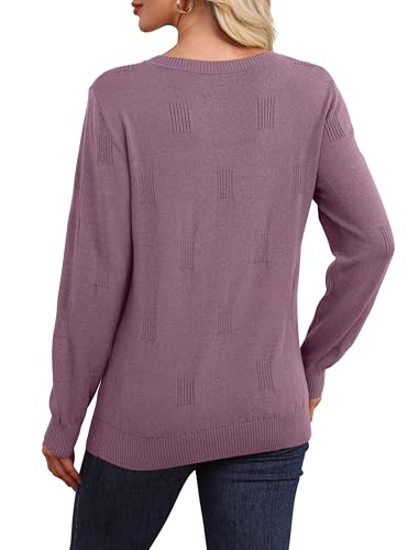 WIHOLL Women 2026 Fashion Pullover Sweater Crew Neck Long Sleeve Shirts Blouse Knit Casual Clouds Top