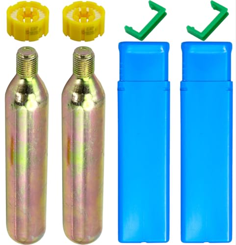 2 Pack Automatic PFD 24/33 Grams CO2 Cylinder Cartridge 1/2-inch Thread for Inflatable Life Jacket Life Vest Lifesaving Belt