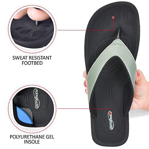 AEROTHOTIC Arch Support Flip Flops for women Stylish Cushioned Padded Straps with Soft Toe Post Slip on Footwear Dressy Tr...