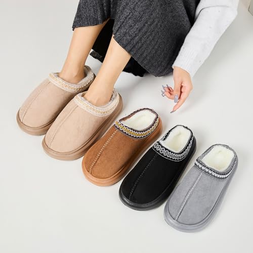 Women's Slippers Indoor Outdoor Home Comfy Non-Slip Winter Slip On Warm Memory Foam Shoes