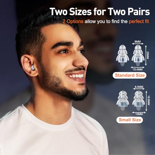 Reure High Fidelity Concert Ear Plugs, Noise Cancelling Silicone Ear Plugs 2 Pairs Great for Concerts Loud Music, Musician...