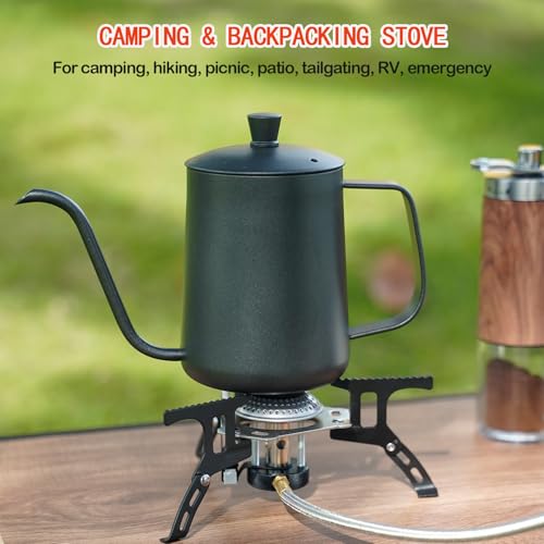 ONLYFIRE Portable Camping Gas Stove, Backpacking Camp Stove with Piezo Ignition, 1LB Propane Adapter, Mini Camp Stove with...