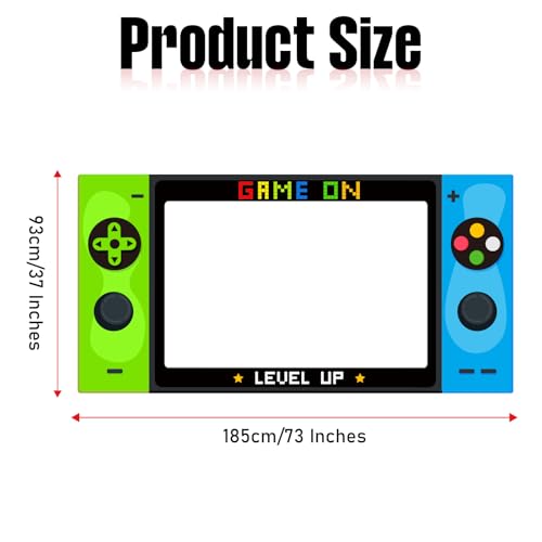 Video Game Party Decorations Large Gaming Console Birthday Photo Booth Props 73 x 37In Level Up Fabric Party Photography B...