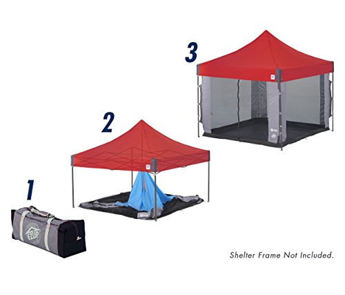 E-Z UP Cube Mesh Canopy Screen Room, Fits 10' x 10' Straight Leg Shelters Eclipse, Enterprise, Pyramid, Vantage Canopies (...