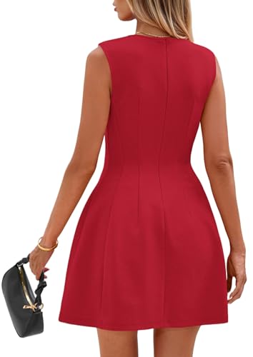 PRETTYGARDEN Summer Dresses for Women 2026 Elegant Classy Spring A Line Business Casual Work Graduation Cocktail Short Dress