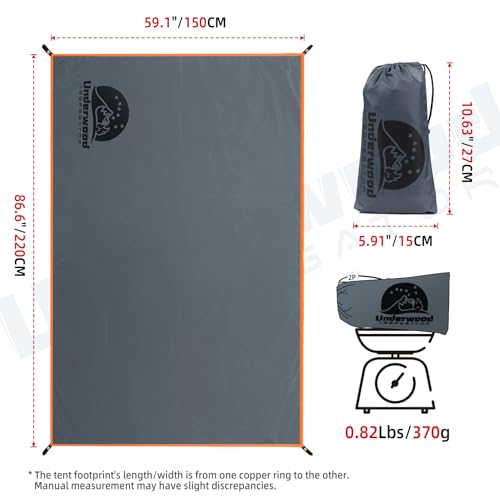 2 Person Trekking Pole Tent for 4-Season & 2 Person Tent Footprint Grey