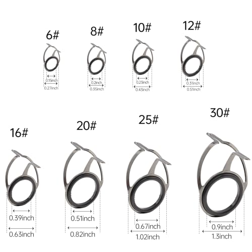 8pcs Fishing Rod Guide Repair Kit, Spinning Fishing Rod Guide Replacement, Tip Repair Tool Kit
