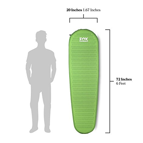 Fox Outfitters Ultralight Series Self Inflating Camp Pad - Perfect Foam Sleeping Pads for Camping, Backpacking, Hiking, Ha...