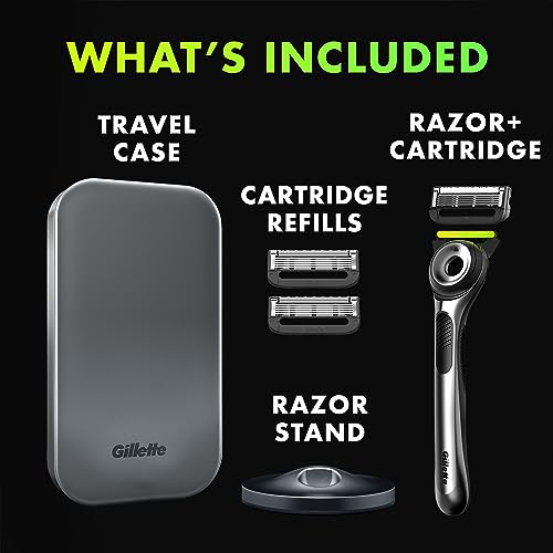 Gillette Labs with Exfoliating Bar by Gillette Mens Razor and Travel Case, Shaving Kit for Men, Storage on the Go, Include...