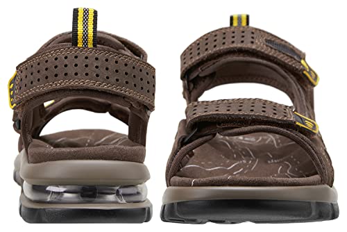 CAMEL CROWN Men's Leather Sandals Hiking Outdoor Water Beach Sports Mens Sandals for Summer with Open Toe Adjustable Straps