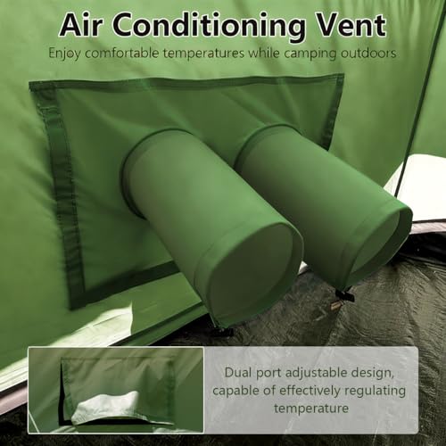 Bell Yurt Tent with Stove Jack, Waterproof Luxury 4 Season Tent 420D Oxford Cloth Green Glamping Tents for Family Outdoor ...