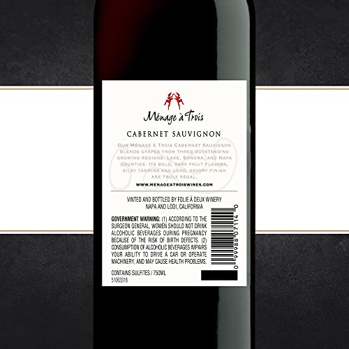 Menage A Trois Cabernet Sauvignon, 750mL