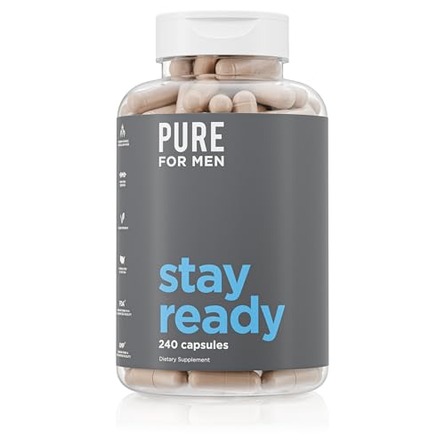 Pure for Men Original Cleanliness Stay Ready Fiber Supplement | Helps Promote Digestive Regularity | Psyllium Husk, Aloe V...