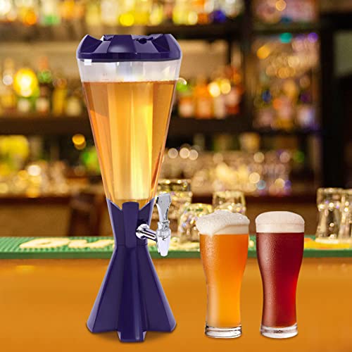 2.5L/3L/5L Beer Tower Dispenser, Beverage Drink Tower Dispensers w/Faucet Juice Tower Dispenser for Parties with Stand for...