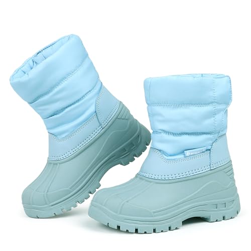 FANTURE Boys Girls Snow Boots Winter Waterproof Resistant Cold Weather Outdoor Shoes (Toddler/Little Kid)
