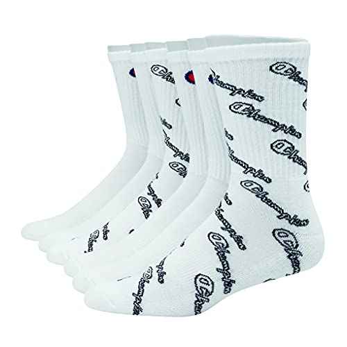 Champion Women's Hollow Script Logo Crew Scck, 3-Pair